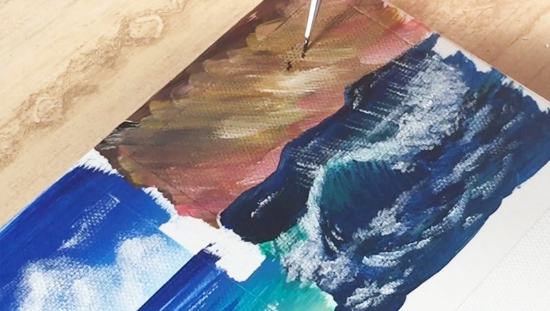 アクリル絵の具を使用した4パターンの海の描き方 初心者が簡単に絵を描く方法 Junya Art Note