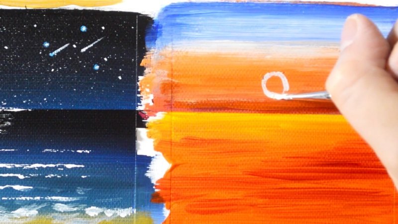 アクリル絵の具を使用した4パターンの海の描き方 初心者が簡単に絵を描く方法 Junya Art Note