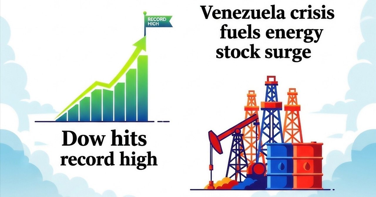 米国株速報：1/6】ダウ最高値更新！ベネズエラ激震でエネルギー株が爆騰 🚀｜show