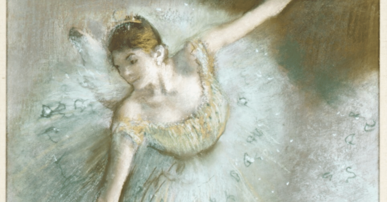 朝は練習、昼は仕事。夜に残る疲れ｜ドガ《Dancer in Green（1883
