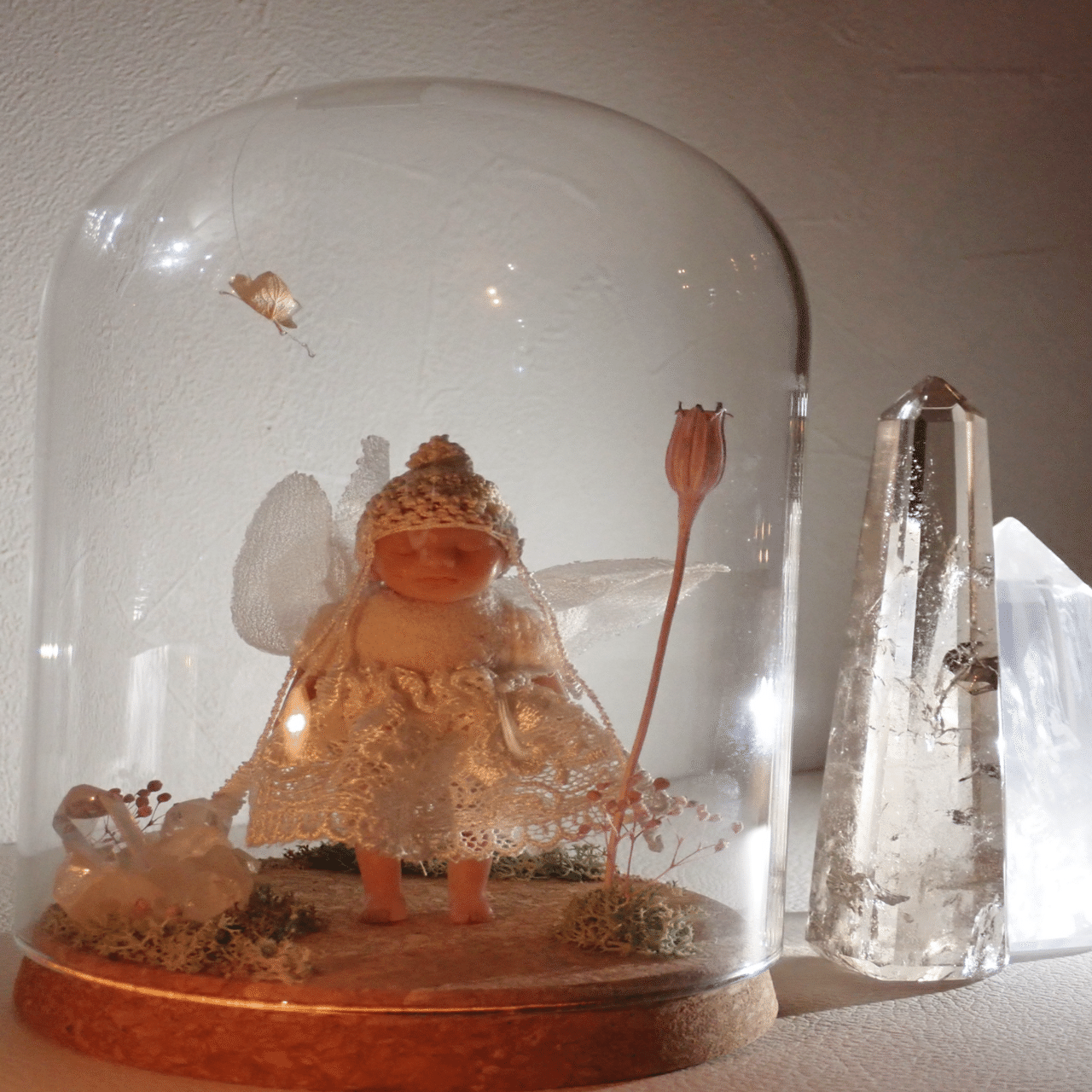 妖精ミイラフィギュア ガラスドーム ☆即納☆ 妖精ミイラフィギュア ガラスドーム - 頭骨・骨格標本・剥製