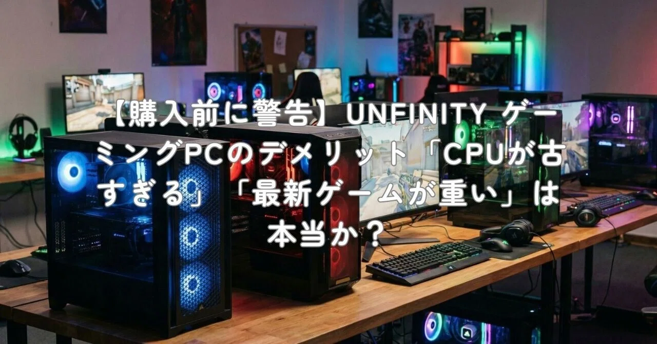 購入前に警告】UNFINITY ゲーミングPCのデメリット「CPUが古すぎる 
