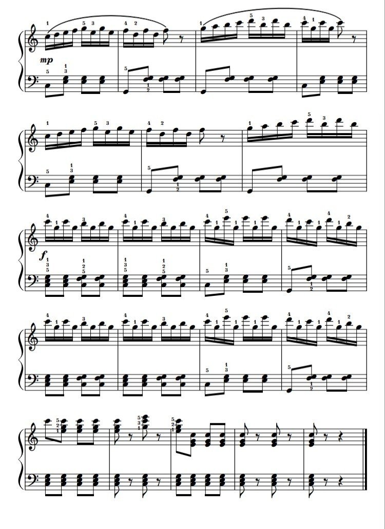 16分音符の練習】たのしい夏休み（ストリーボック作曲）やさしいピアノ