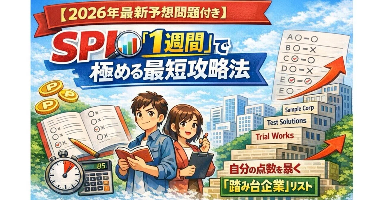 2026年最新予想問題付き】SPIを「1週間」で極める最短攻略法と、自分の
