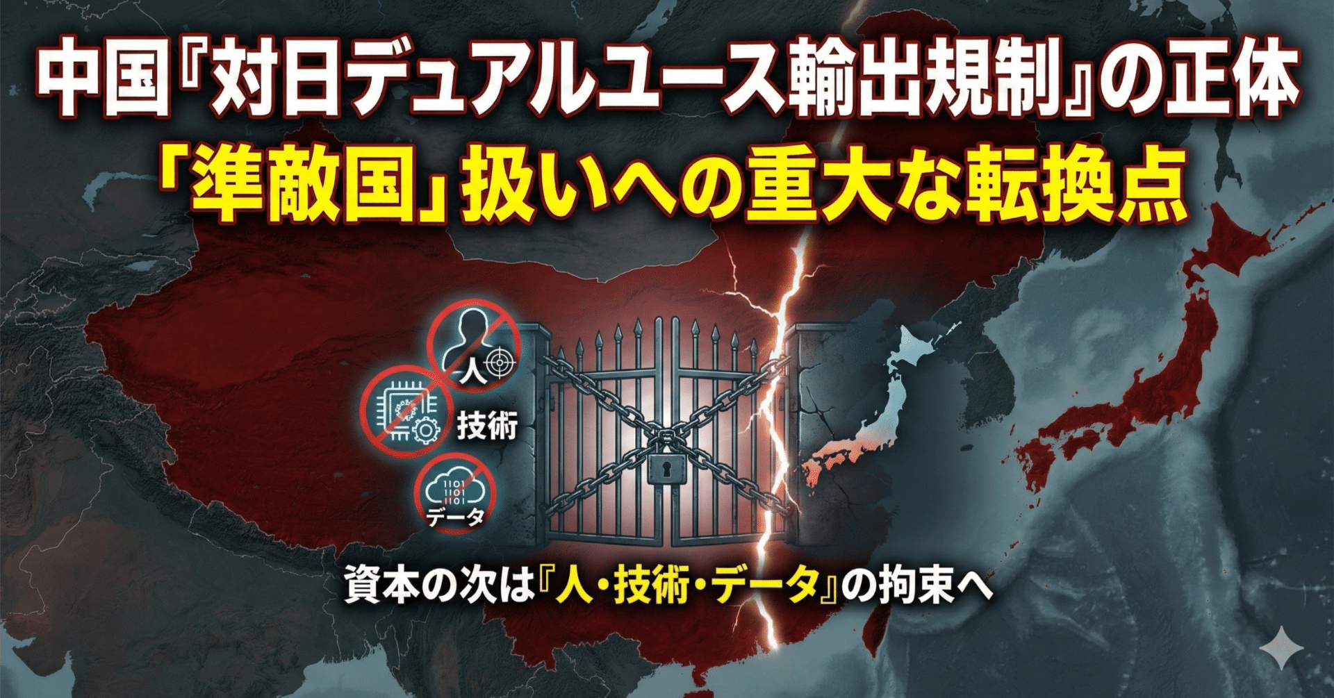 中国「対日軍民両用（デュアルユース）輸出規制」の正体――「準敵国」扱いへの重大な転換点 資本規制 の次に来た「人・技術・データ」の拘束――｜平岡憲人（ノーリー）