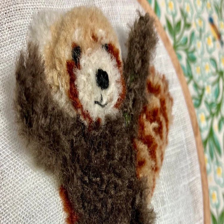 立体刺繍⑯レッサーパンダ｜kiki