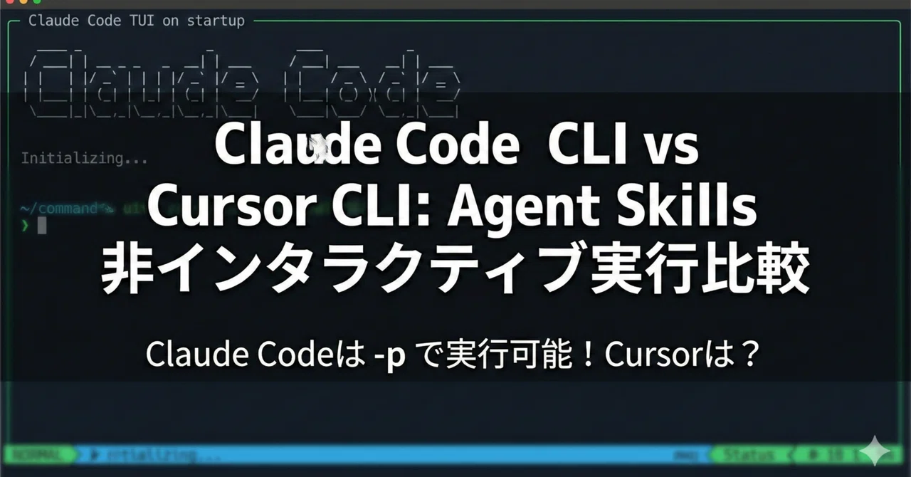 Claude Code は Agent Skills を -p で実行できるけど Cursor CLI は -p では実行できない｜Ryo ...