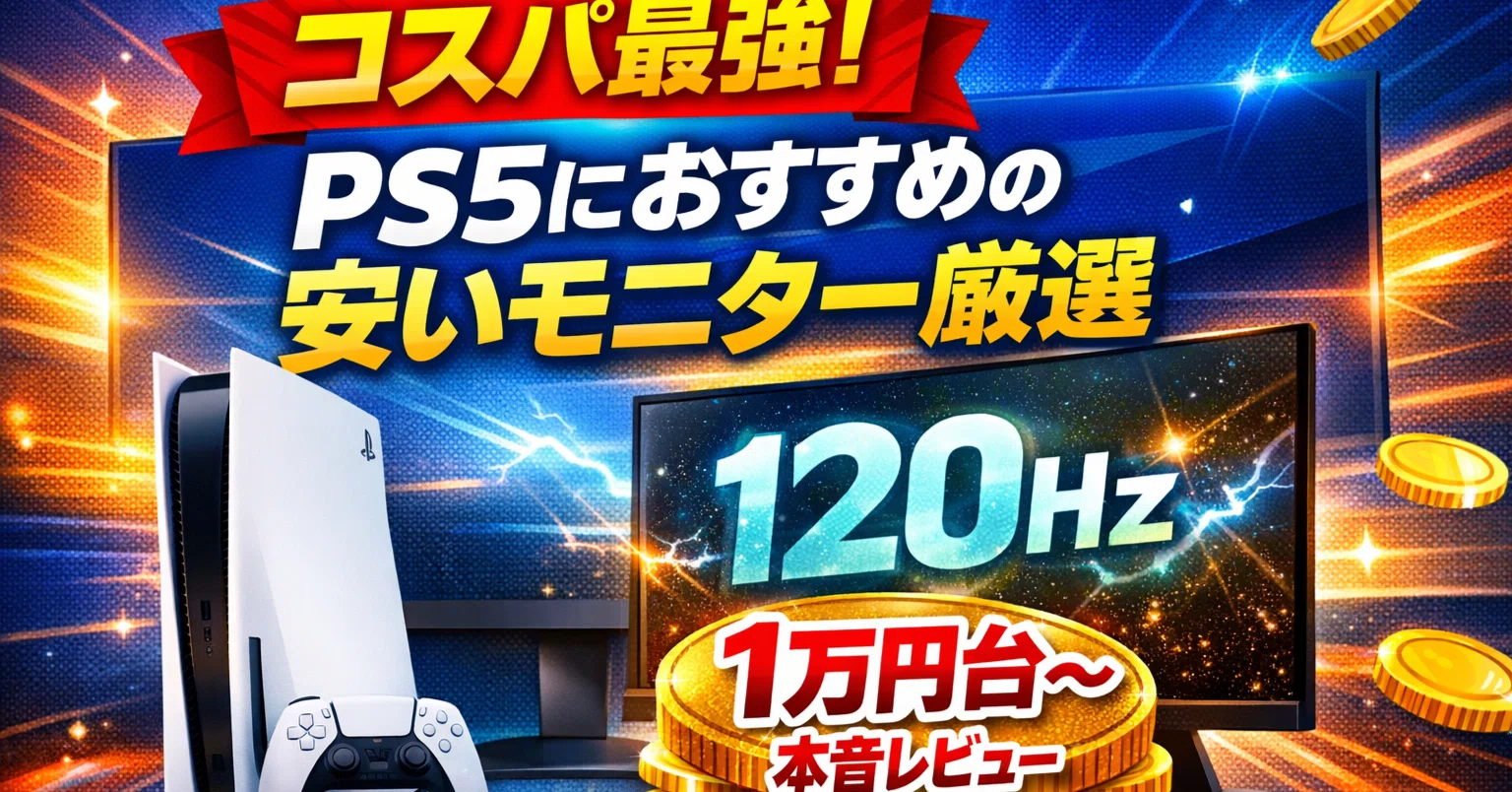 コスパ最強】PS5におすすめの安いモニター厳選｜120Hz対応も1万円台