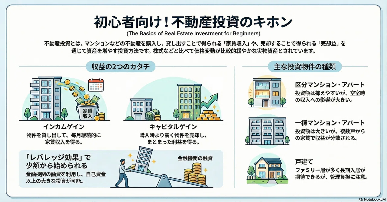 不動産投資とは？】初心者でも分かる仕組み・収益・物件の基本を簡潔に