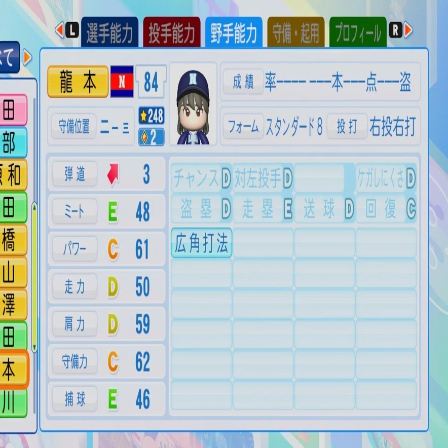 パワプロ2024（2025）】架空選手：龍本弥生【NMB48】｜K-Taka