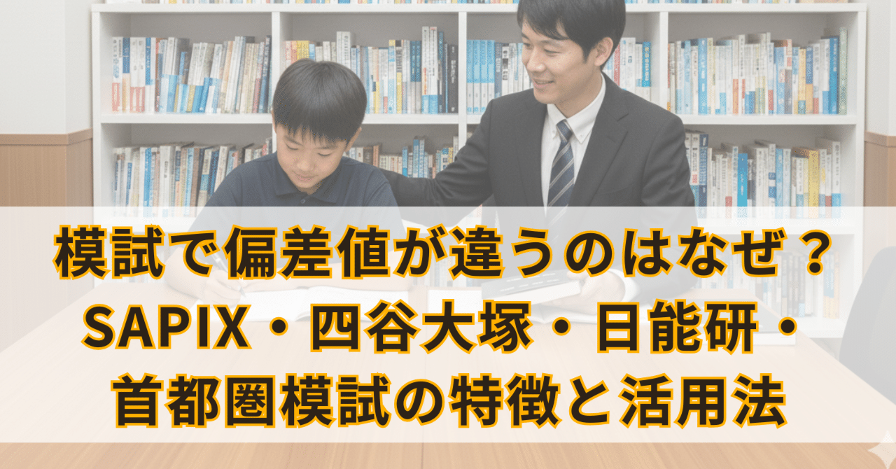 中学受験】模試で偏差値が違うのはなぜ？SAPIX・四谷大塚・日能研
