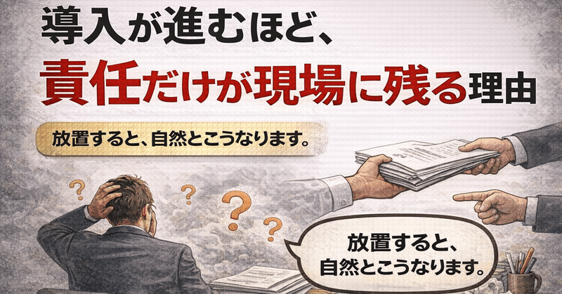 導入が進むほど、責任だけが現場に残る理由
