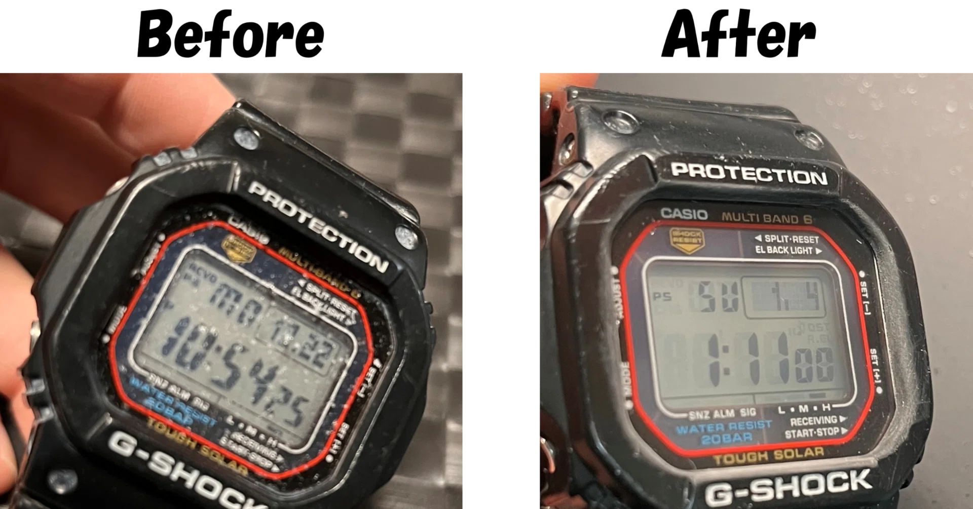 傷確認 傷だらけのGショック（GW-M5610）を研磨したら想像以上に綺麗になった