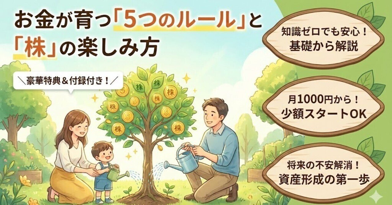 親子でわかる】お金が育つ「5つのルール」と「株」の楽しみ方〜知識ゼロから始める投資入門〜｜ともすけ