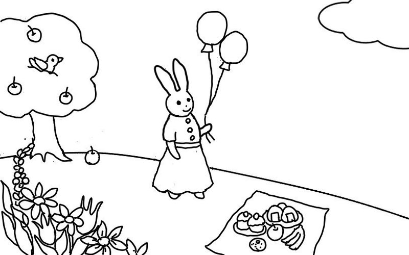 うさぎの塗り絵 ダウンロードok おうち遊び Yumetama Note