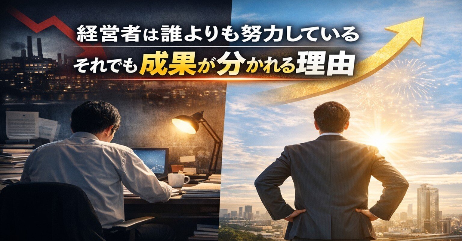 経営者は誰よりも努力している。それでも成果が分かれる理由｜藤屋伸二