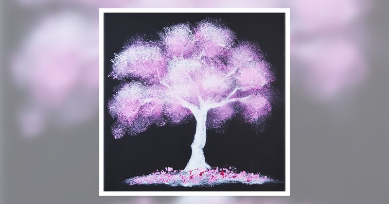 アクリル絵の具を使用したスポンジを使って描く桜 初心者が簡単に絵を描く方法 Junya Art Note