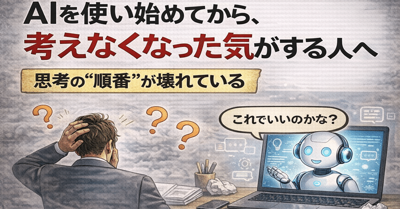 AIを使い始めてから、考えなくなった気がする人へ