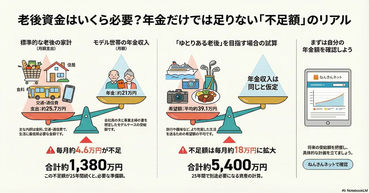 老後資金はいくら必要？】平均支出と年金の不足額を解説｜ヤマネー