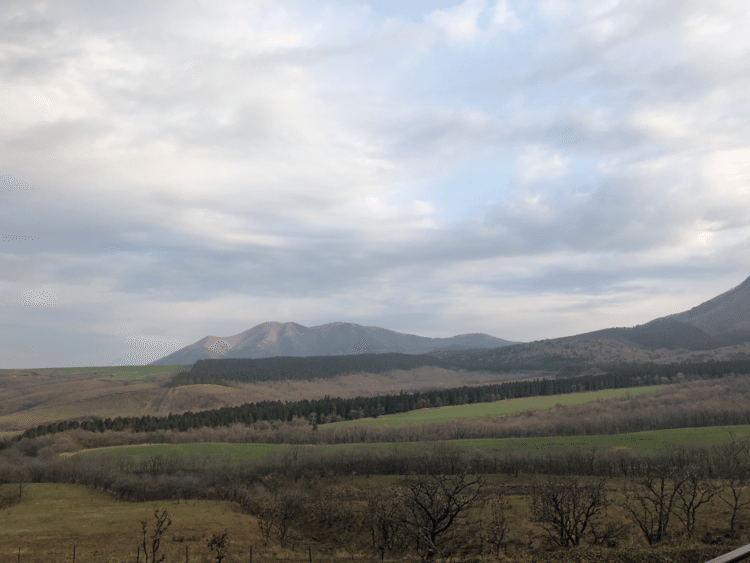 朝の阿蘇山