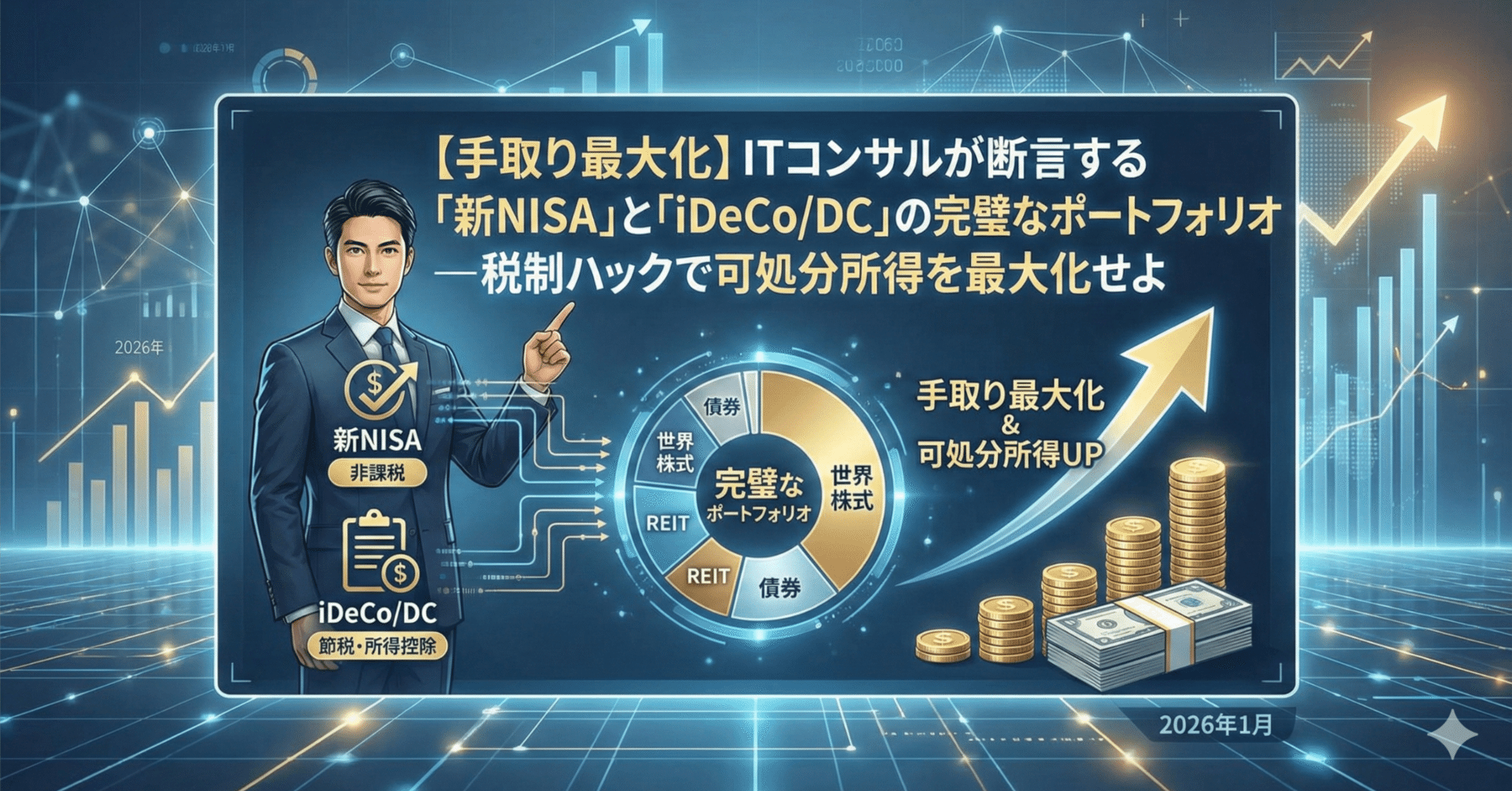 手取り最大化】ITコンサルが断言する「新NISA」と「iDeCo/DC」の完璧なポートフォリオ──税制ハックで可処分所得を最大化せよ｜ドーパミン(Dopamine)