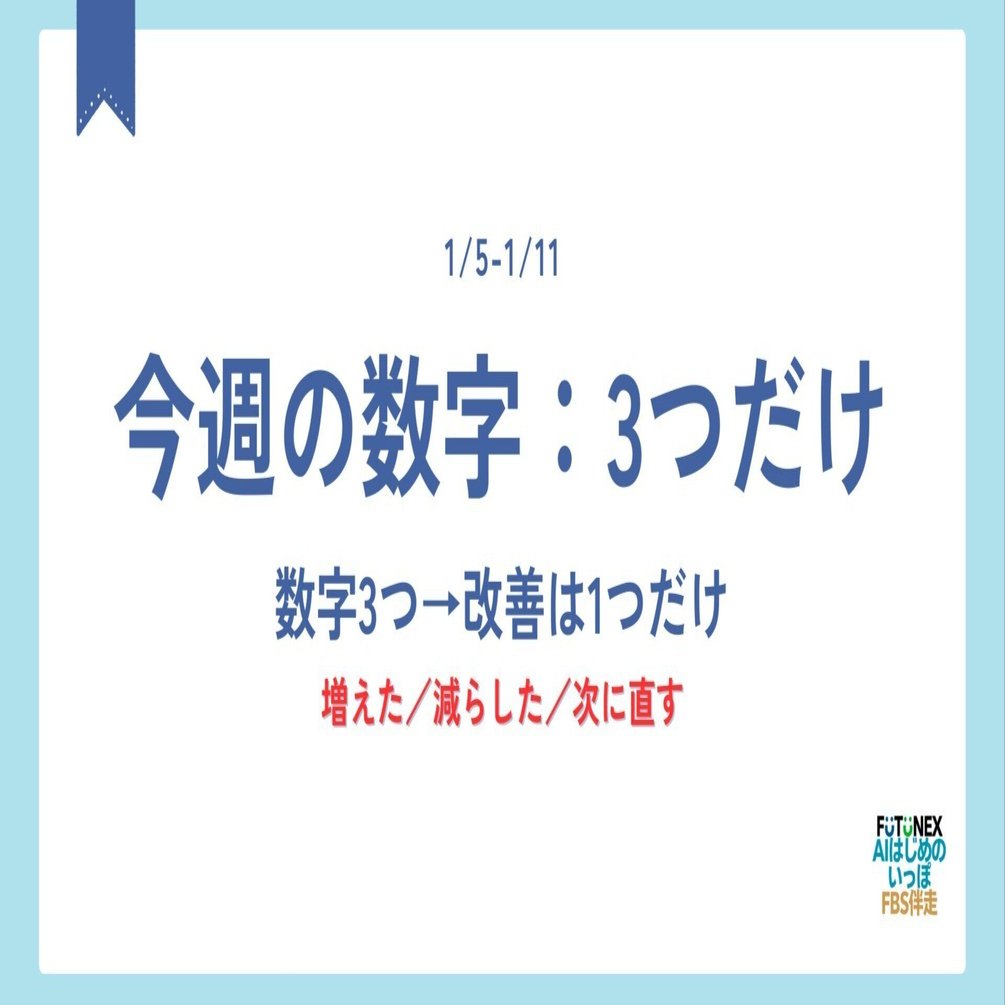 がんばらずに回すための「今週の数字」3つ｜FUTUNEX
