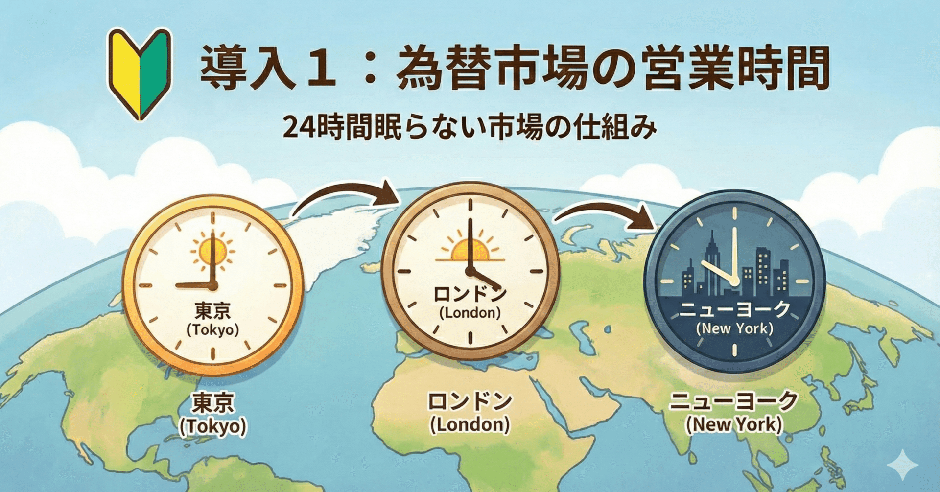 導入１：為替市場の営業時間｜かみ｜規律トレーダー