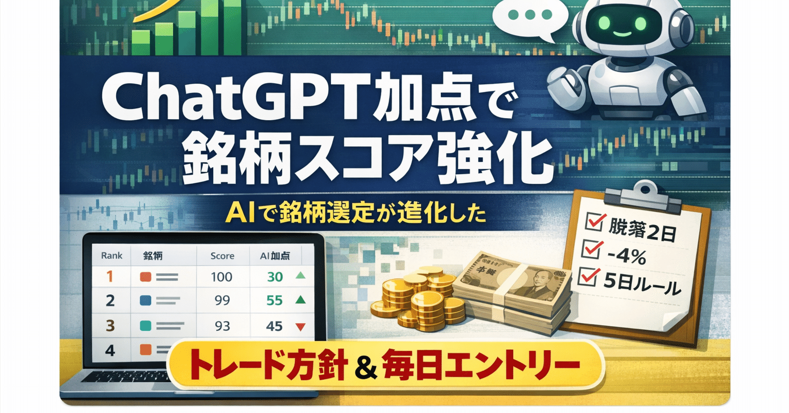 今年は株の自動売買にもチャレンジしてみる③LLM(ChatGPT)判断でも加点｜きみ