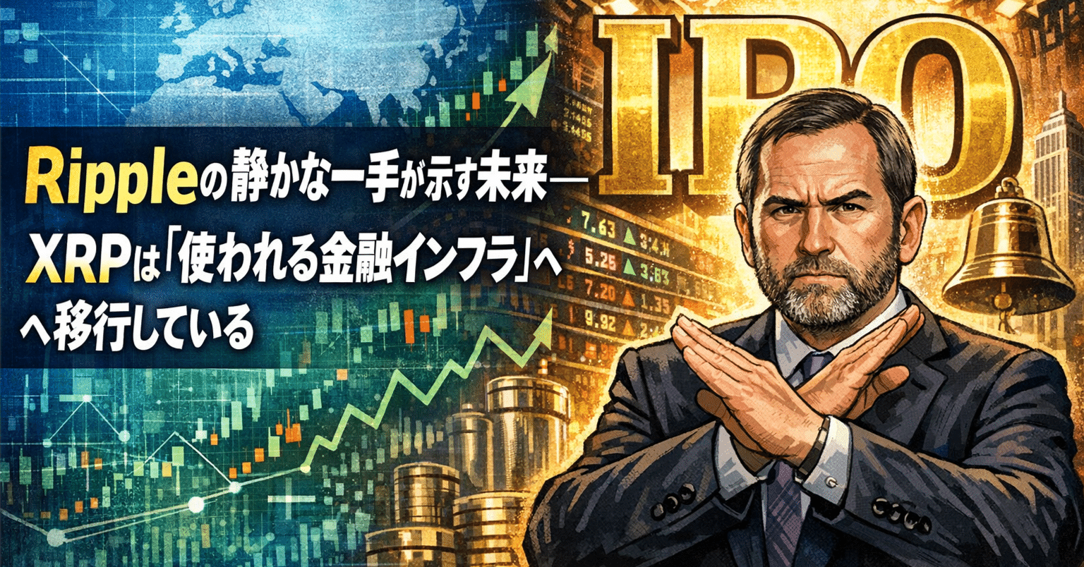 Rippleの静かな一手が示す未来──XRPは「使われる金融インフラ」へ移行している｜光本貴一｜XRP / Ripple