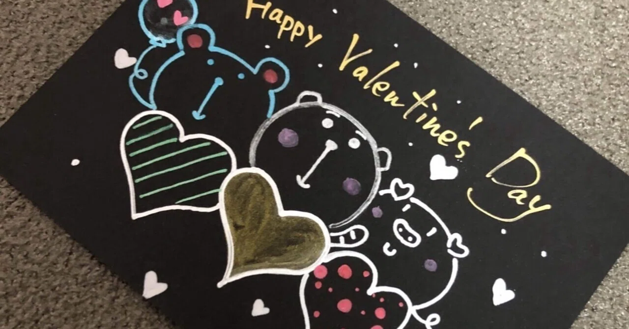 バレンタイン💌カード①｜筆文字アーティスト 己書絵心鈴にこりん道場