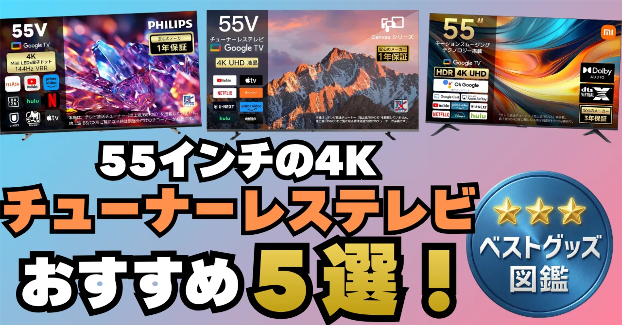 26年版】55インチのチューナーレステレビおすすめ5選！大画面4Kで動画 