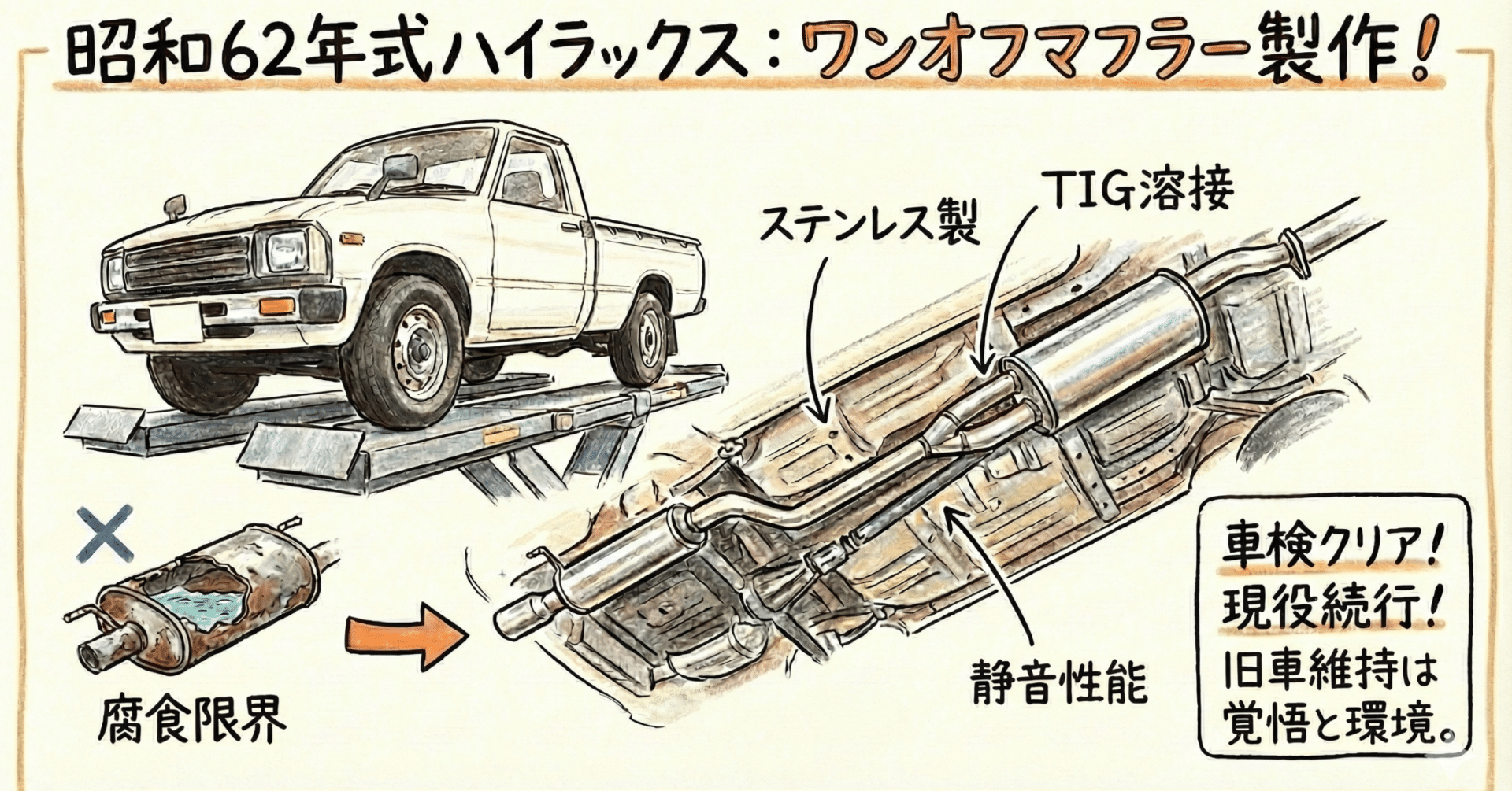 もう一生乗るんで。」その一言から始まったワンオフマフラー製作記