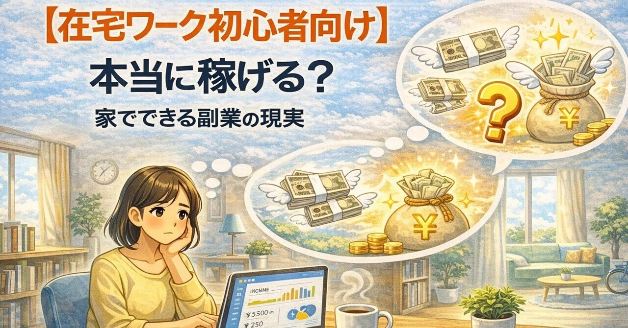 【在宅ワーク初心者向け】本当に稼げる？家でできる副業の現実と失敗しない始め方｜ちか/現実派webワーク