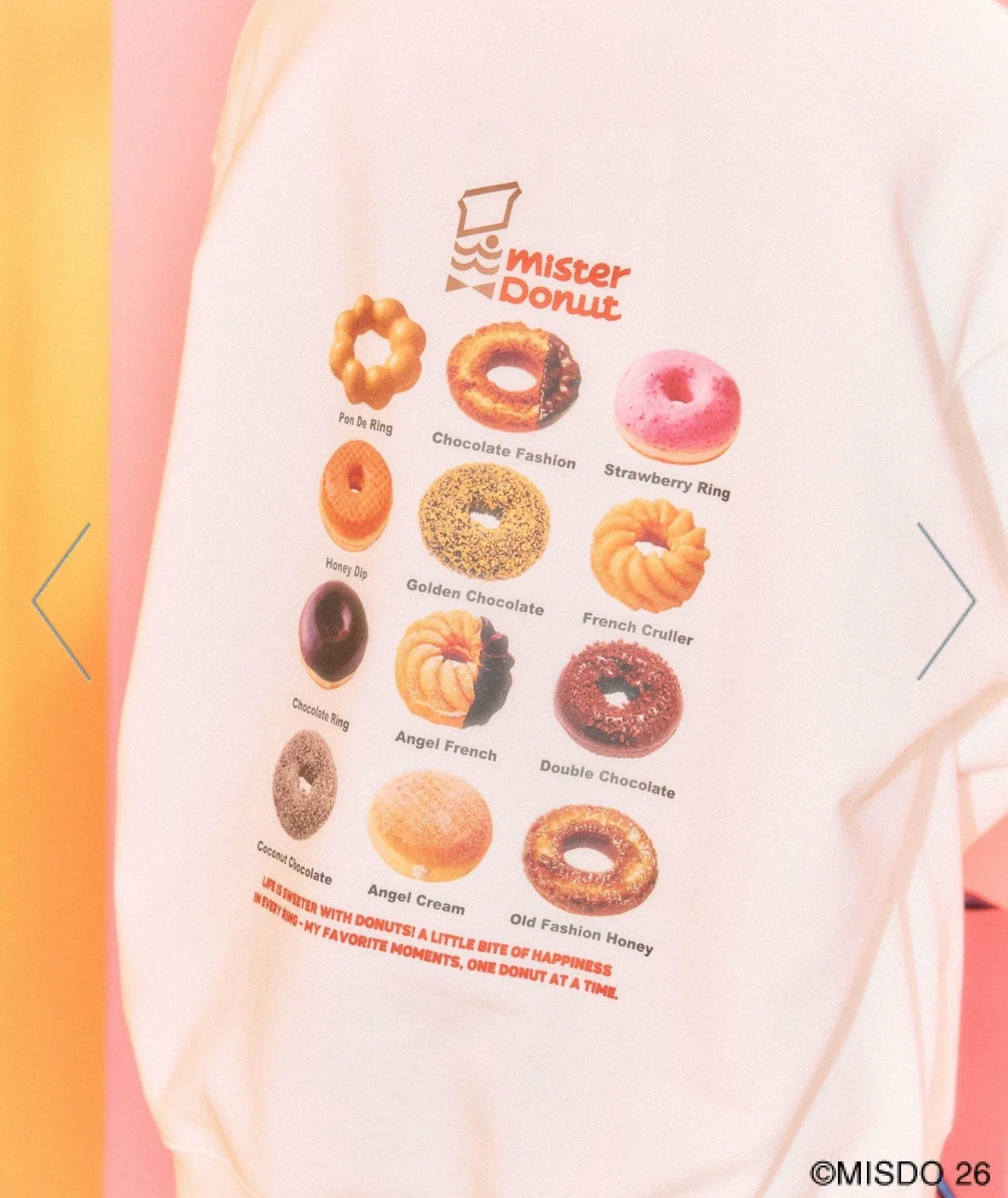 着るだけで気分が上がる【Mister Donut】フォトクルースウェットが可愛