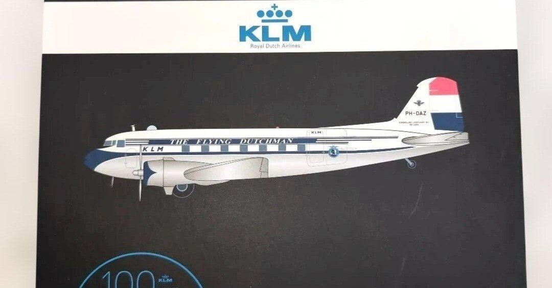 本日見つけたお値打ち品】KLM 100周年記念 ダグラスDC-3 1:200モデル