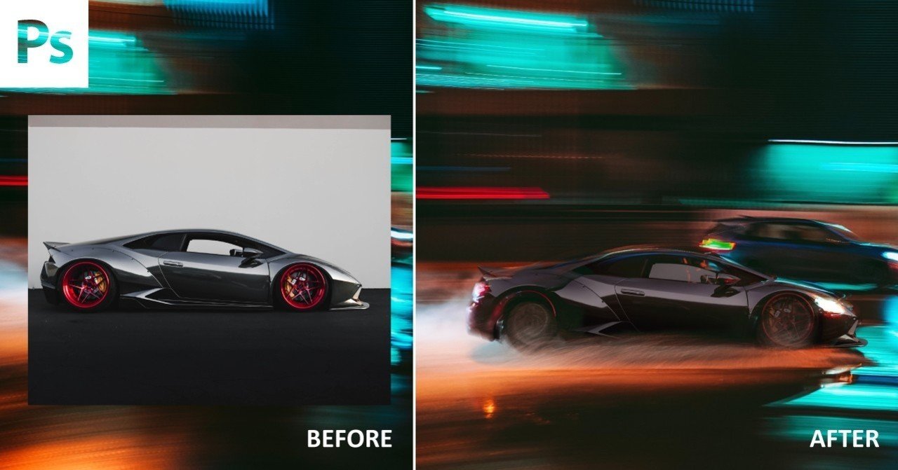 Photoshop 車の流し撮りを作る方法 Senatsu グラフィックデザイナー レタッチャー Note