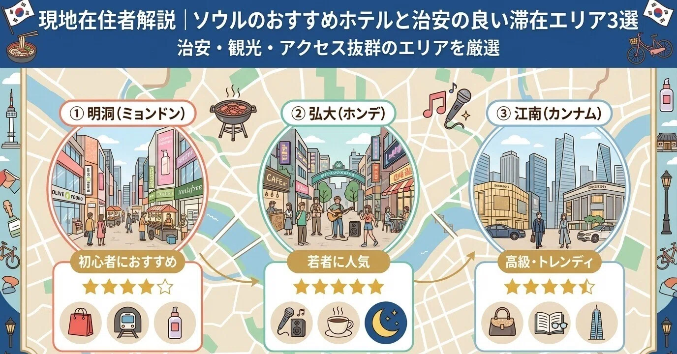 在住者解説｜ソウルのおすすめホテルエリア3選【治安で選ぶ/2026年版 