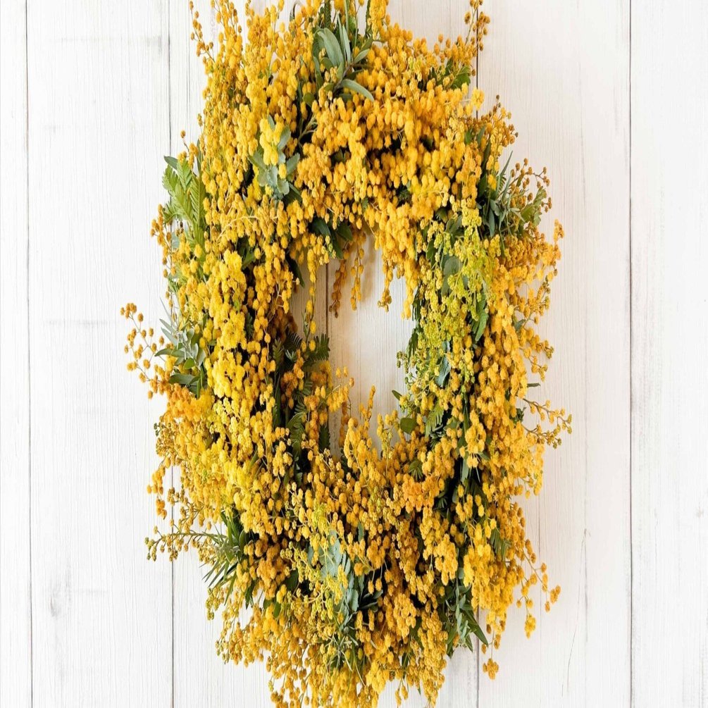 受注制作ミモザのリース ⬛︎携帯調子悪いです、そろろん様専用⬛︎