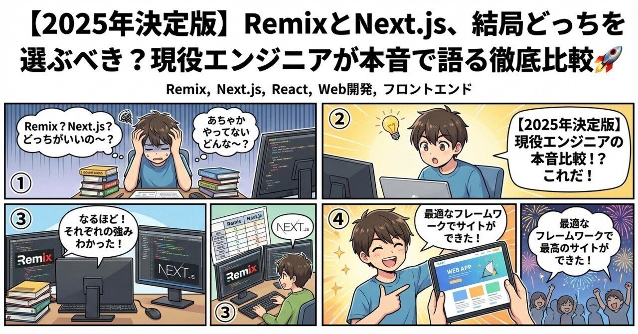 2025年決定版】RemixとNext.js、結局どっちを選ぶべき？現役エンジニア