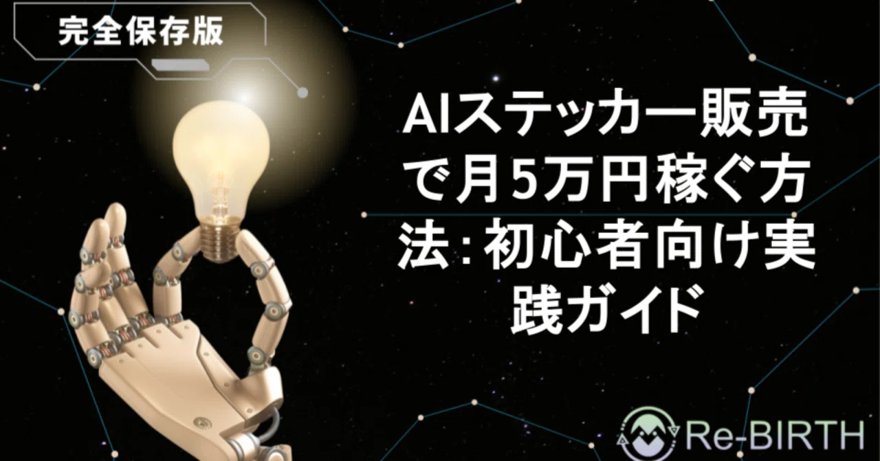 AIステッカー販売で月5万円稼ぐ方法：初心者向け実践ガイド｜Re-BIRTH 