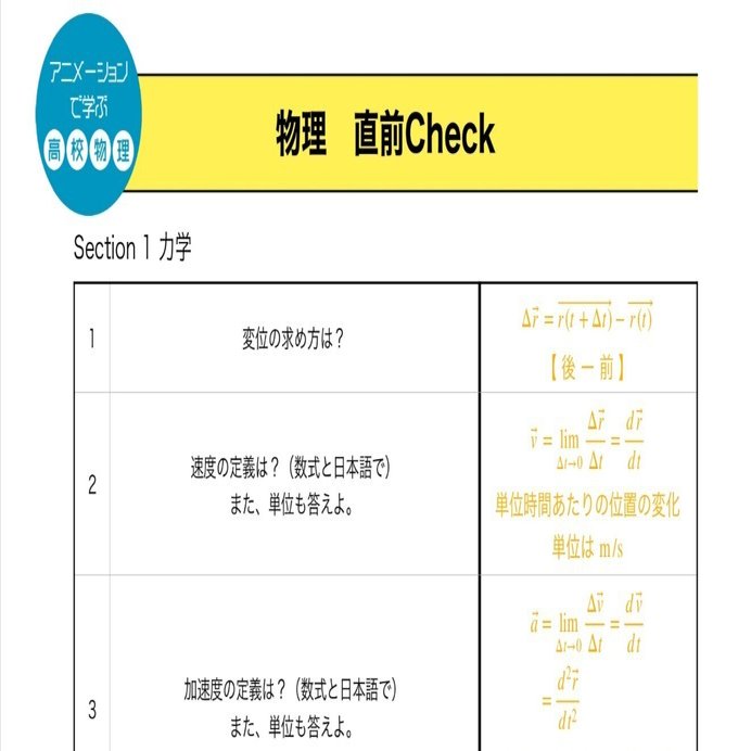 無料配布】受験生必携！共通テスト前に使える！物理最終Checkプリント