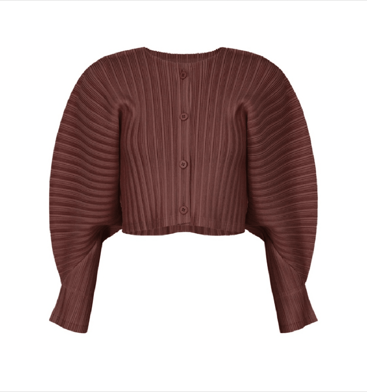 PLEATS PLEASE ワインレッド カーディガン NEW COLORFUL BASICS 4 – ISSEY MIYAKE ONLINE STORE