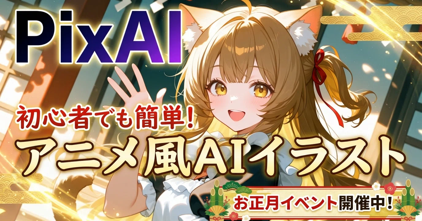 PixAI】初心者でも簡単にアニメ風AIイラストを作る方法｜お正月