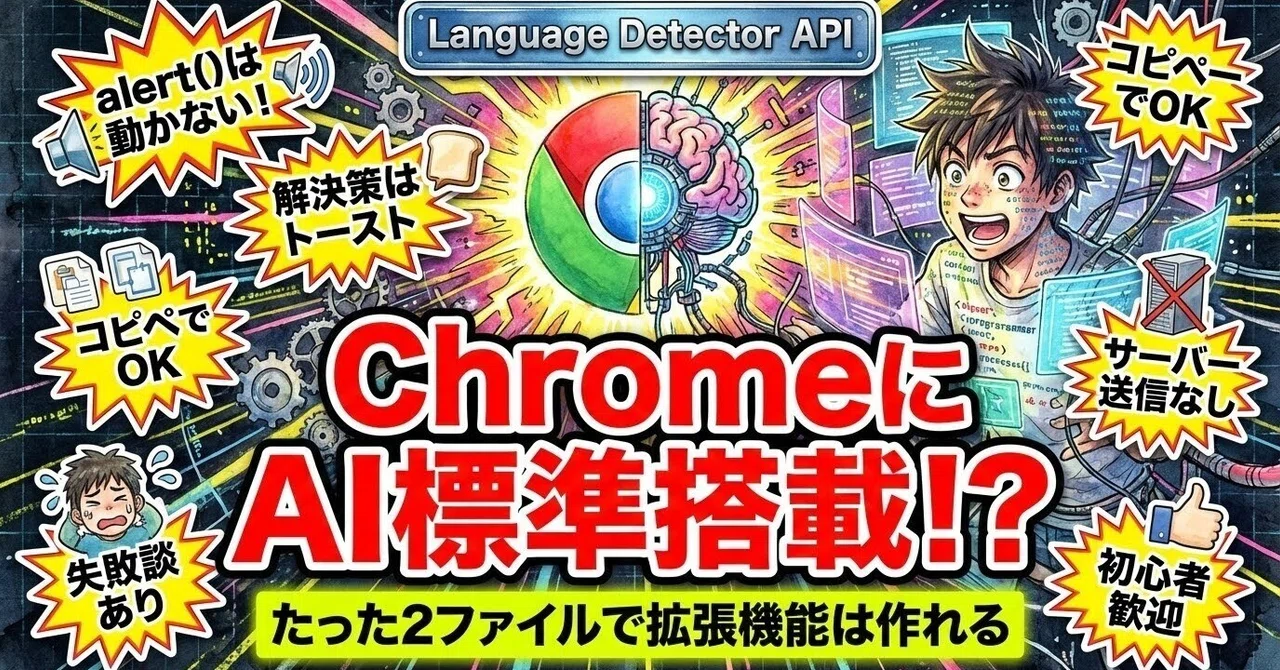 【言語判定拡張機能】Chrome標準搭載のLanguage Detector APIを活用し、外部通信なしでWeb上の選択テキスト言語を瞬時に ...