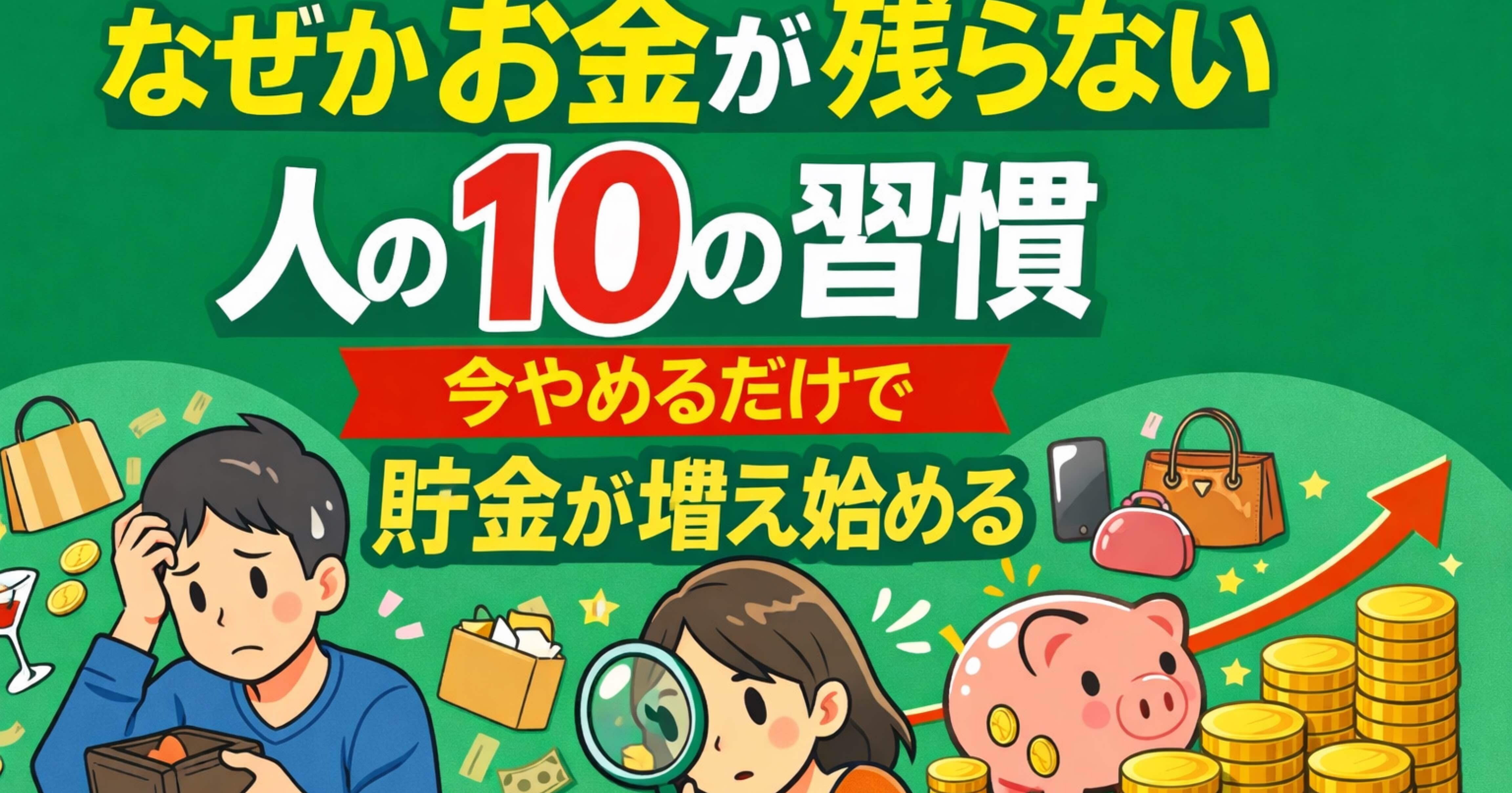 なぜかお金が残らない人の10の習慣｜今やめるだけで貯金が増え始める