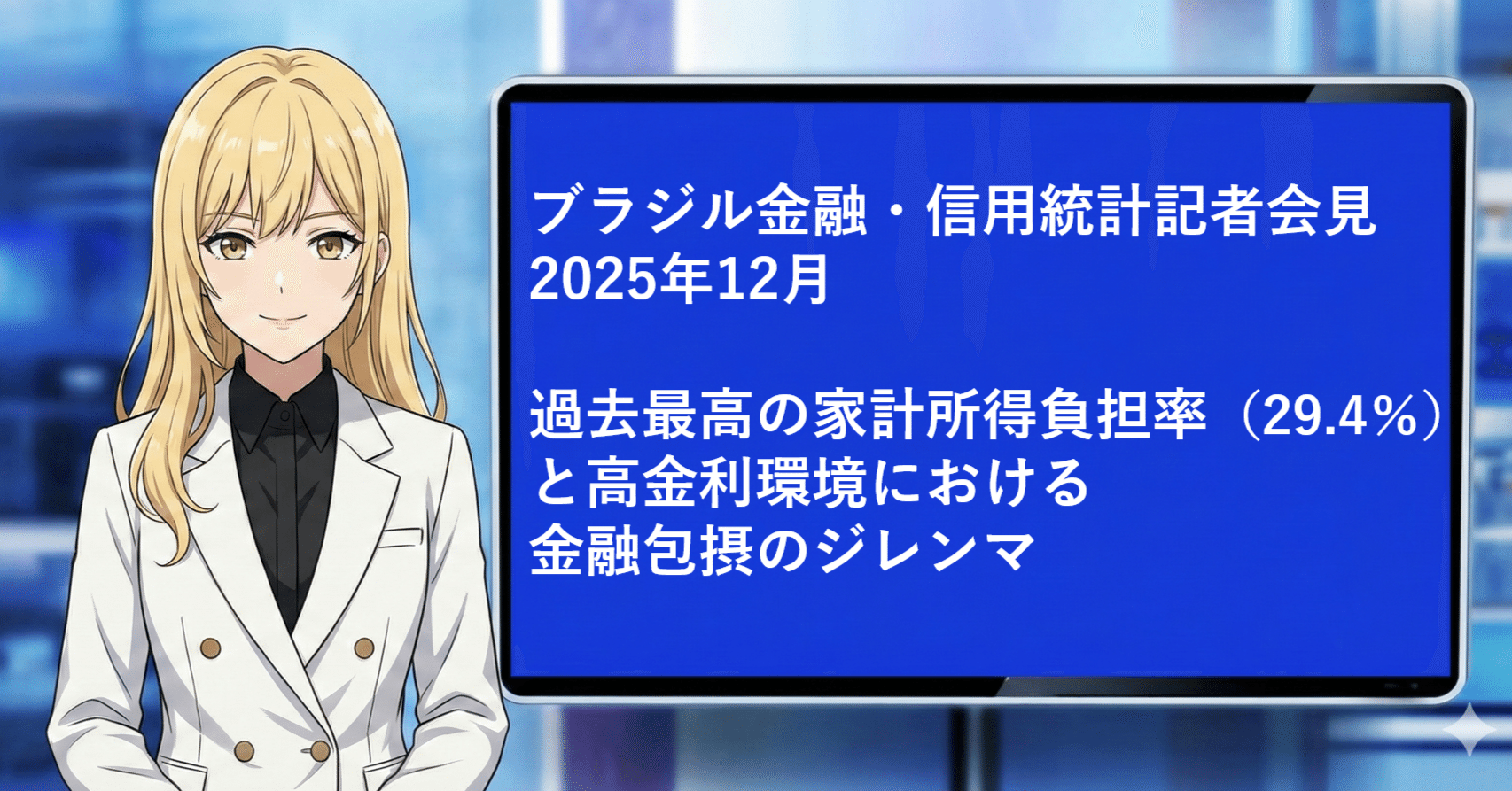 ブラジル金融・信用統計記者会見 2025年12月 ：過去最高の家計所得負担率（29.4％）と高金利環境における金融包摂のジレンマ｜たかひろ
