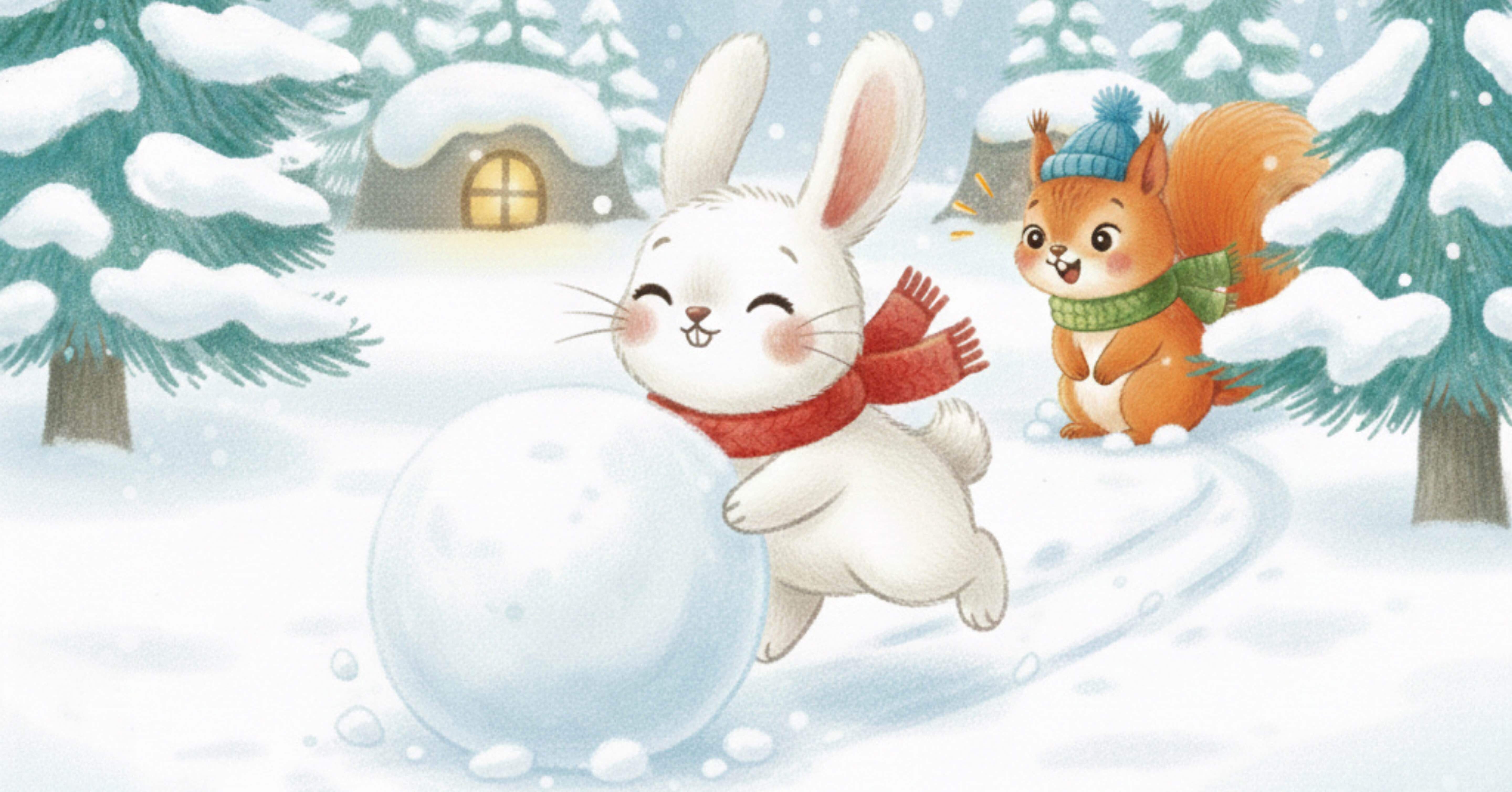 うさぎさんと りすさんの、ゆきあそび』ができるまで📖｜よるの