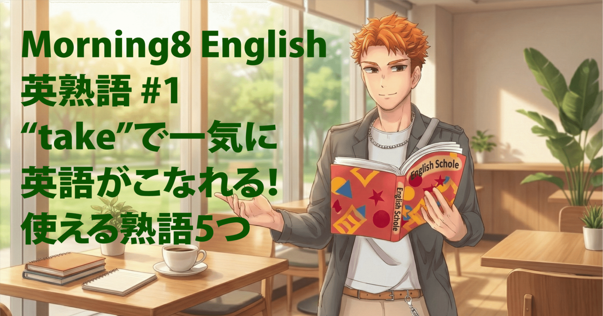 Morning8 English｜英熟語 #1】“take”で一気に英語がこなれる！使える