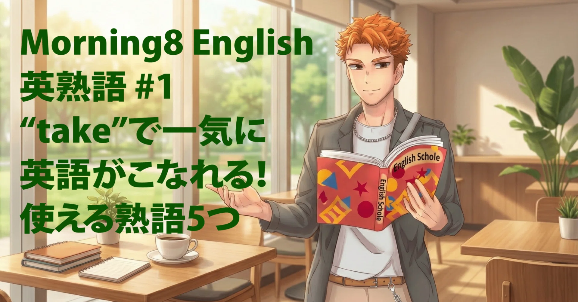 Morning8 English｜英熟語 #1】“take”で一気に英語がこなれる！使える