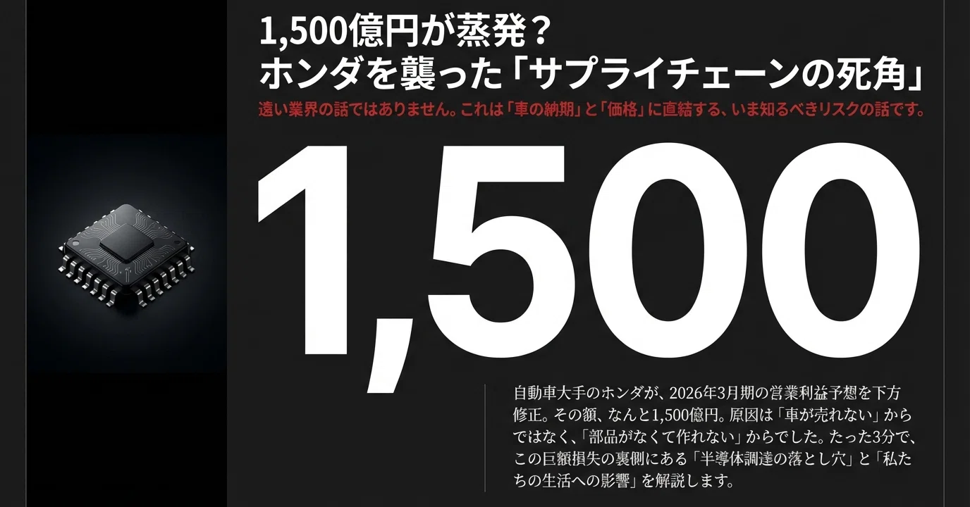 ホンダ営業利益「1,500億円」減の衝撃 半導体が、車の納期と価格を 